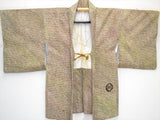 Fully Shibori Vintage Khaki Graduation With Geometric Drops